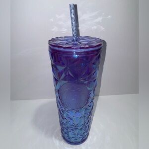 NEW Starbucks Spring 2024 Iridescent Periwinkle Prism Venti Cold Tumbler 24oz